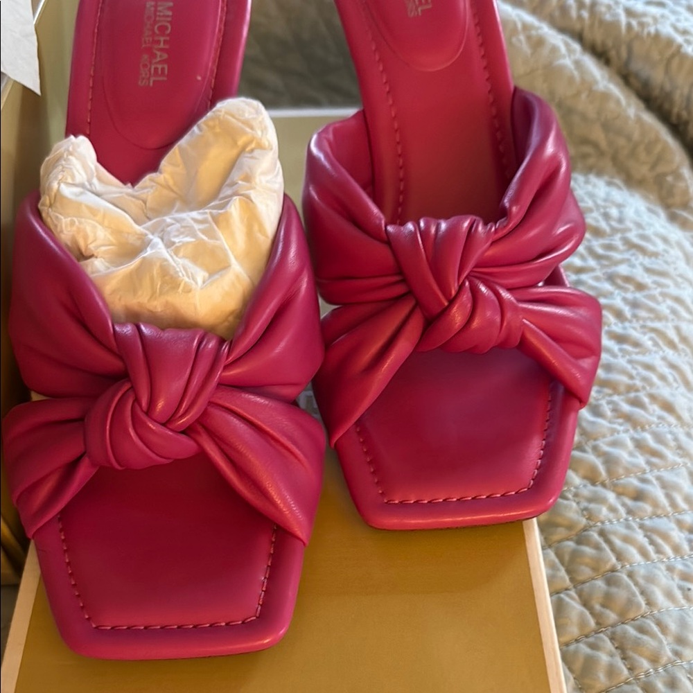 Michael Kors Pink Mules with Bow Detail